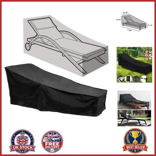 Black sun lounger cover - black,